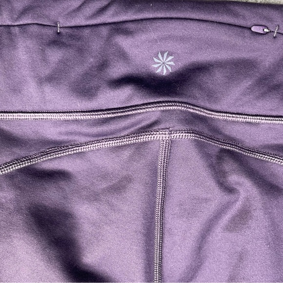 Athleta Leggings Womens L Primaloft Alpine Valley Tight Fleece Lined Purple - Picture 7 of 9